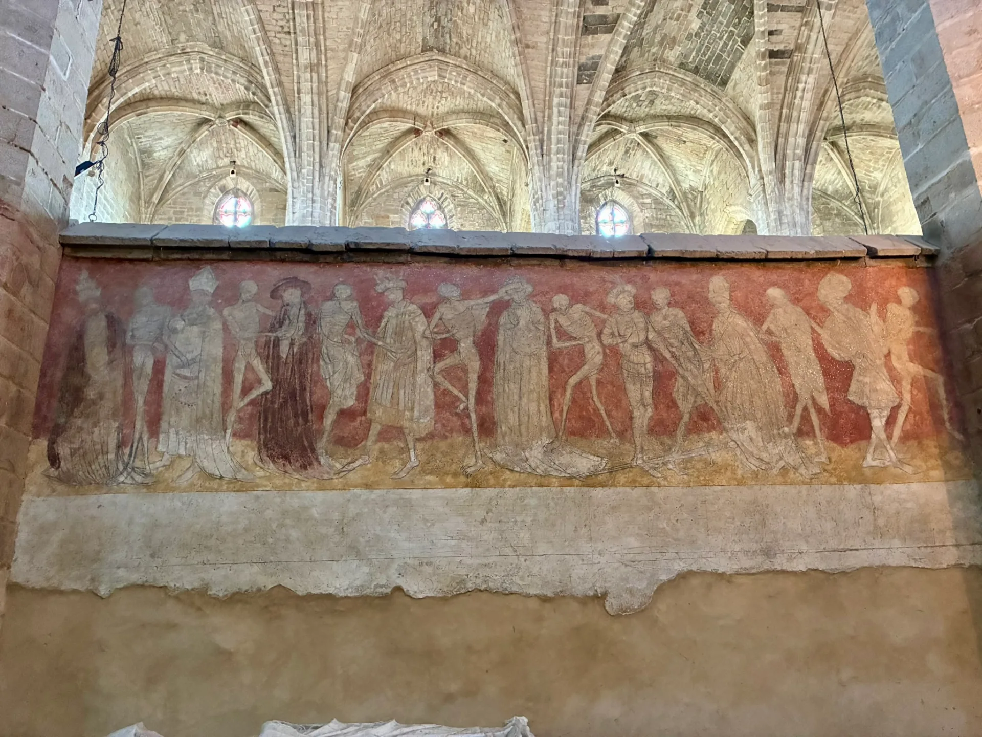 La fresque de la Danse macabre dans l'abbatiale